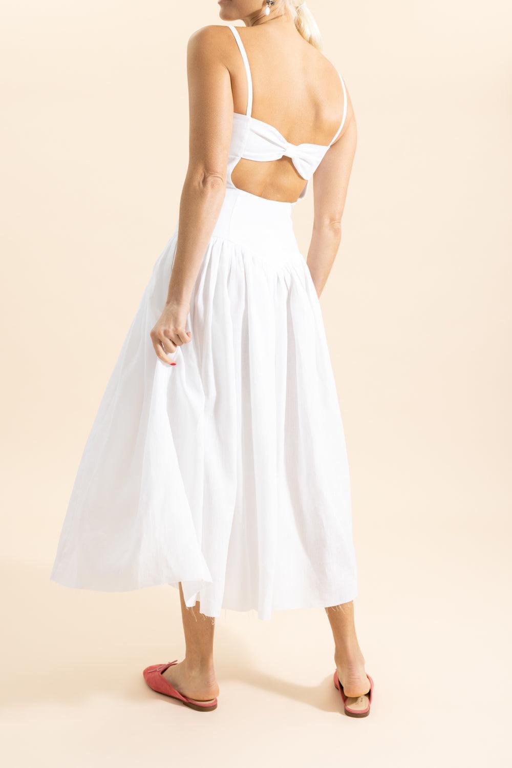 Oriana Dress-WHITE-38-CLOTHINGDRESSCASUAL-GABRIELA HEARST