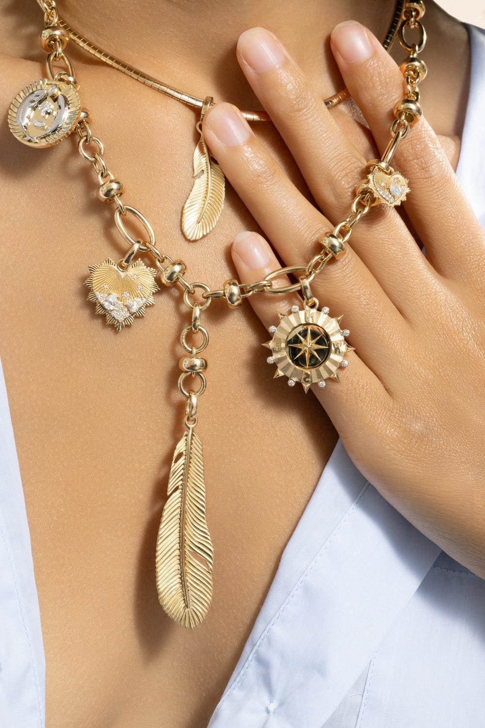 Diamond Medium Vivacity Medallion-YELLOW GOLD-JEWELRYFINE JEWELPENDANT-FOUNDRAE