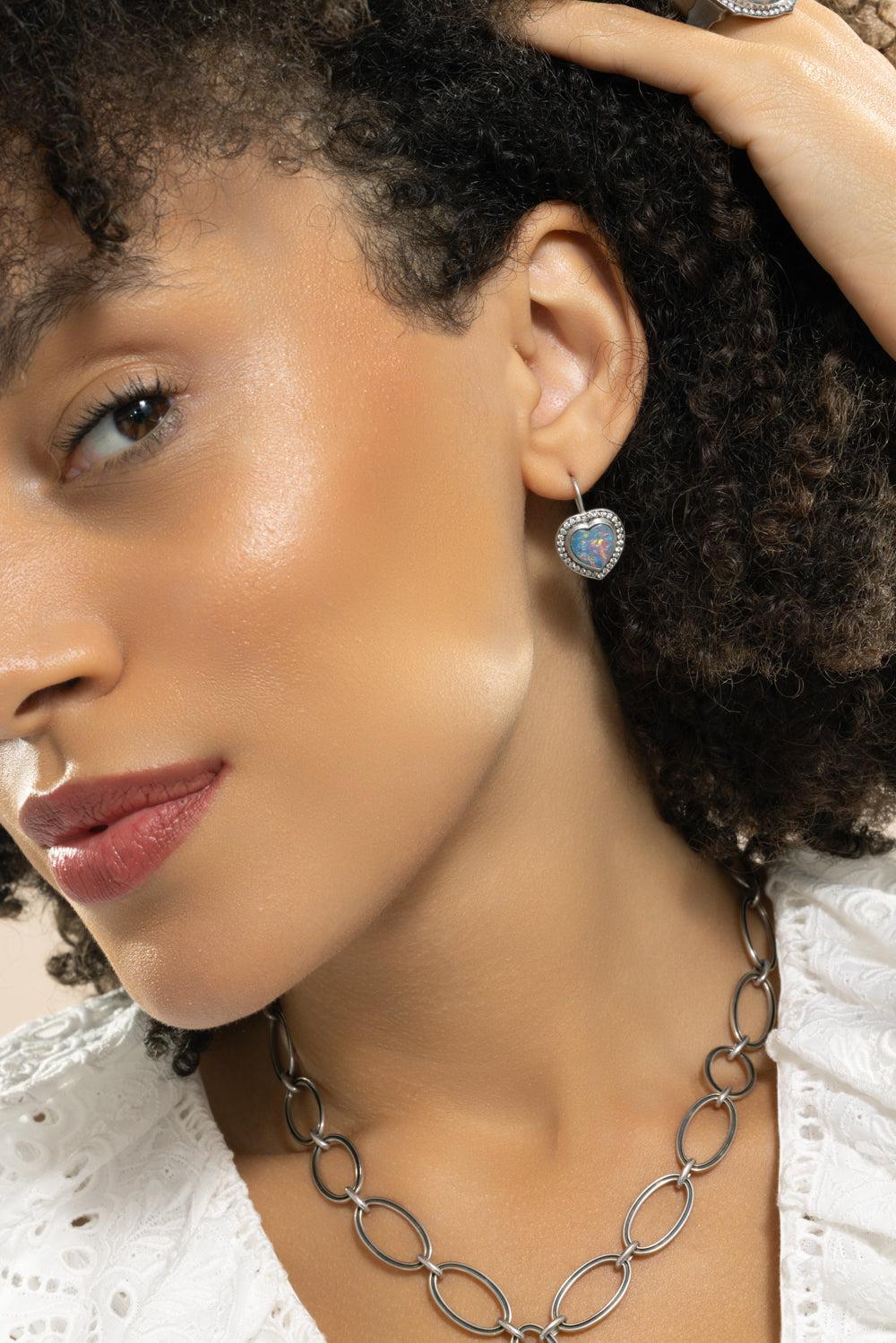 Heart Opal Earrings-WHITE GOLD-JEWELRYFINE JEWELEARRING-SYLVA & CIE