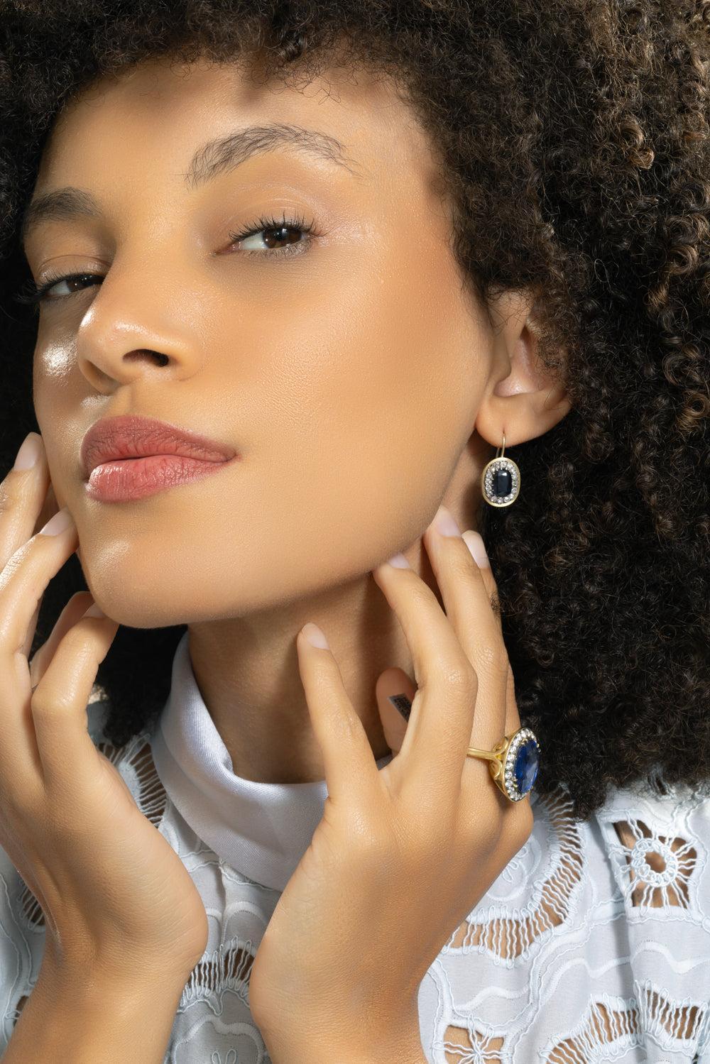Sapphire Vintage Fame Fortune Earrings-YELLOW GOLD-JEWELRYFINE JEWELEARRING-SYLVA & CIE