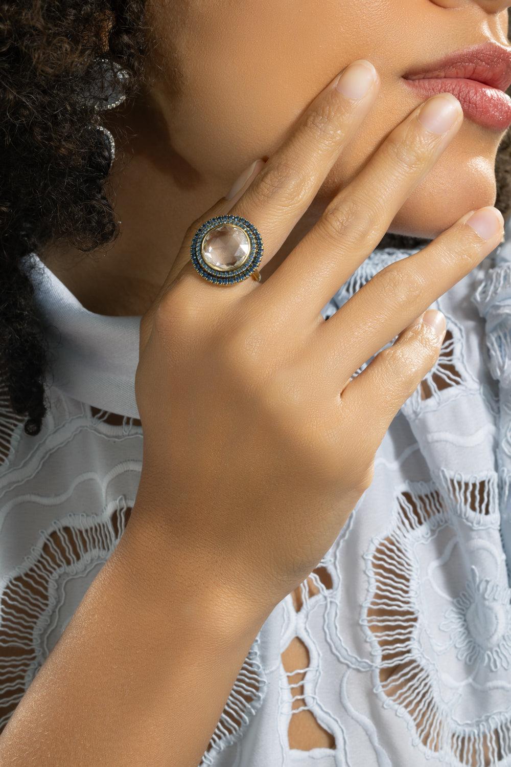 Modified Rose Cut Ring-WHITE GOLD-6.5-JEWELRYFINE JEWELRING-SYLVA & CIE