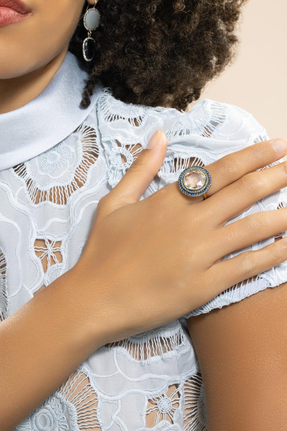 Modified Rose Cut Ring-WHITE GOLD-6.5-JEWELRYFINE JEWELRING-SYLVA & CIE