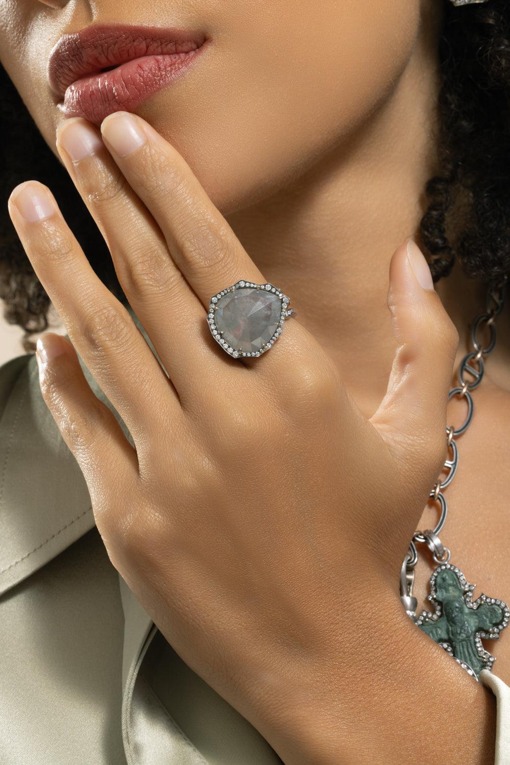 Pear Triple Shank Ring-WHITE GOLD-7.25-JEWELRYFINE JEWELRING-SYLVA & CIE