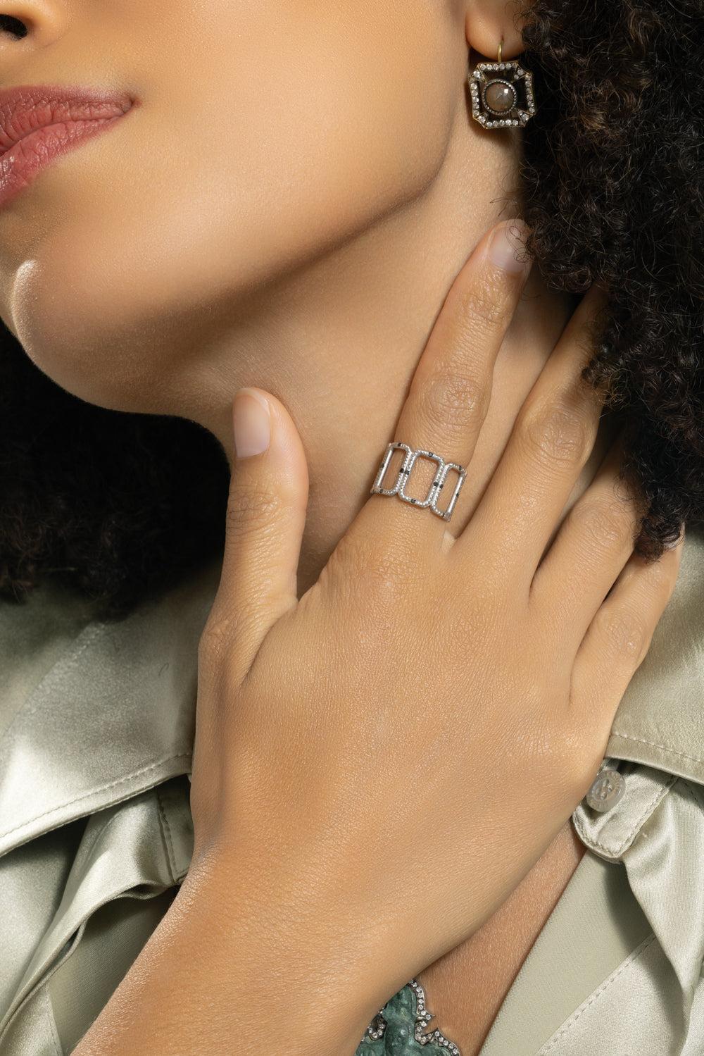 Black Diamond Windows Band-WHITE GOLD-6-JEWELRYFINE JEWELRING-SYLVA & CIE