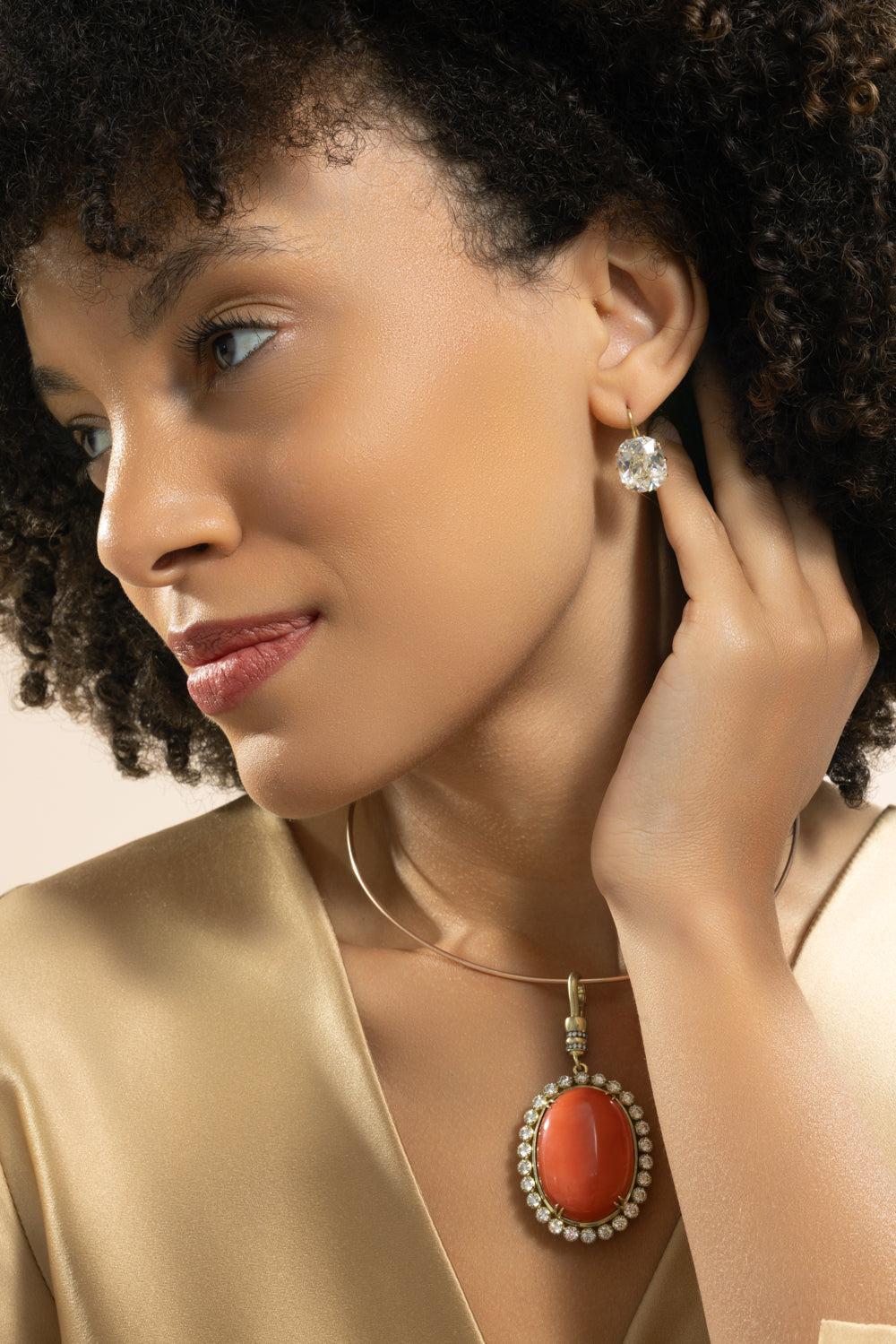 Diamond Cushion Bomb Earrings-YELLOW GOLD-JEWELRYFINE JEWELEARRING-SYLVA & CIE