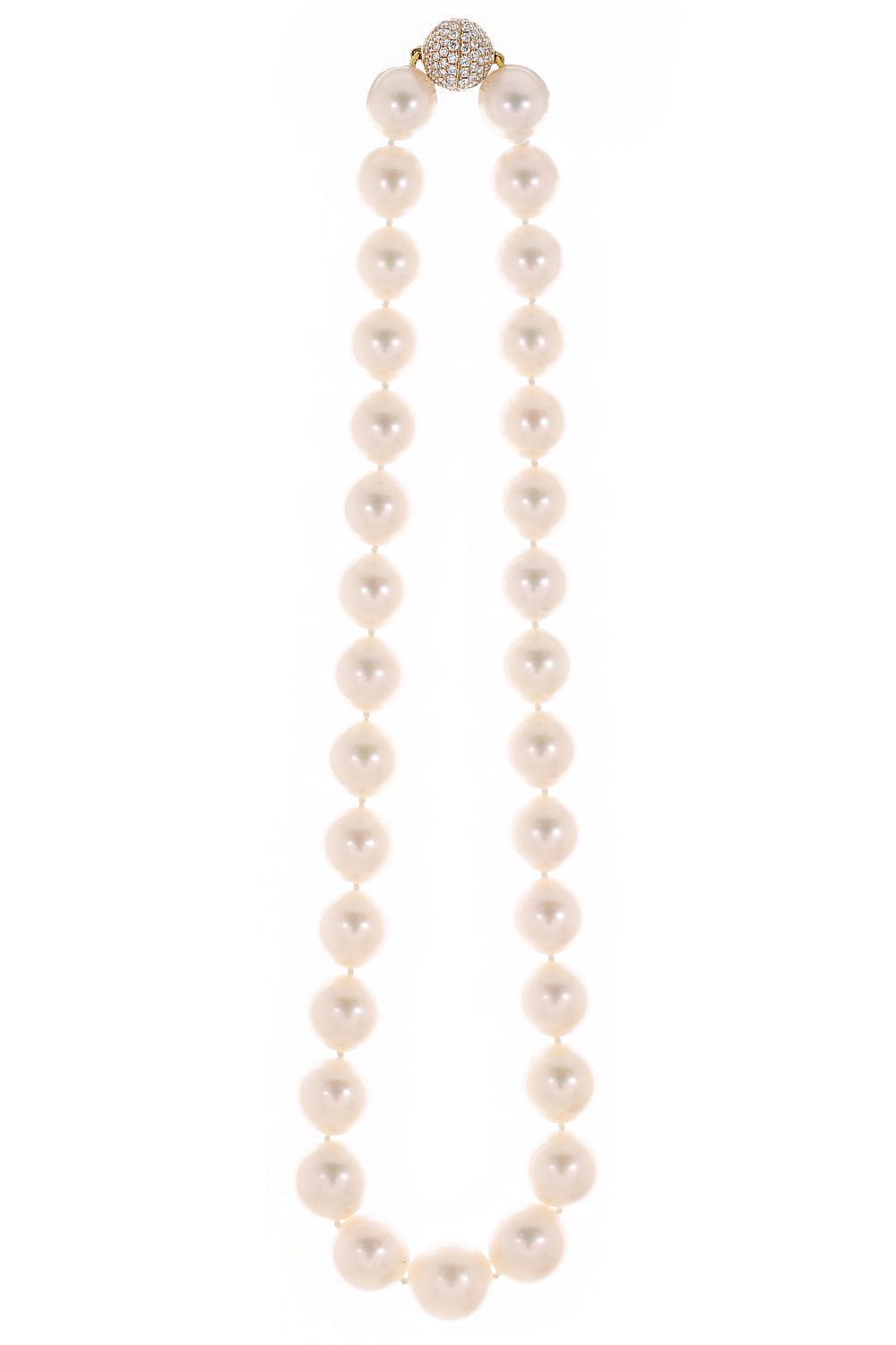 South Sea Pearl Diamond Necklace-YELLOW GOLD-17-JEWELRYFINE JEWELNECKLACE O-ASSAEL