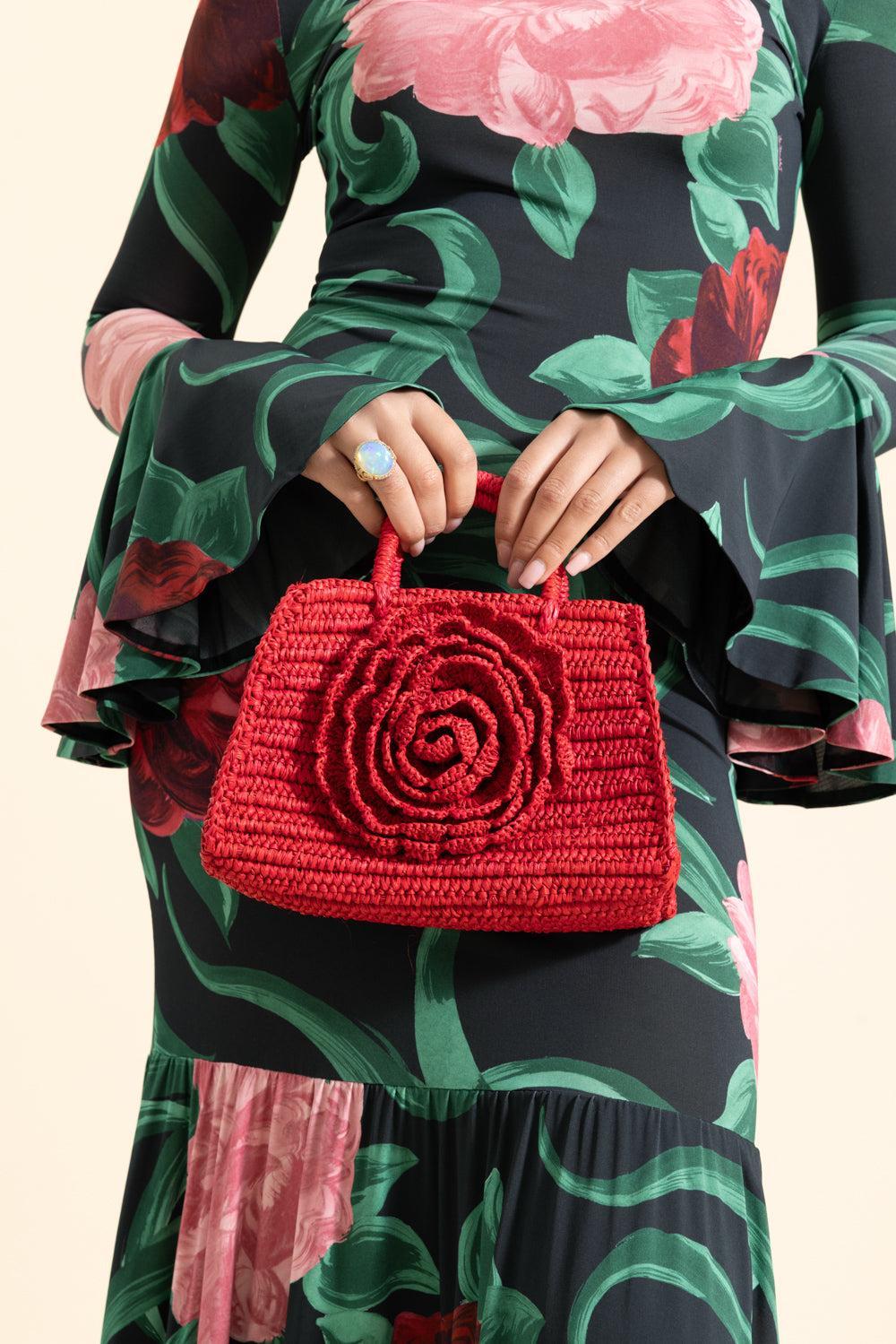Rose Small Bag - Red-RED-HANDBAGTOP HANDLE-AMOR Y MEZCAL