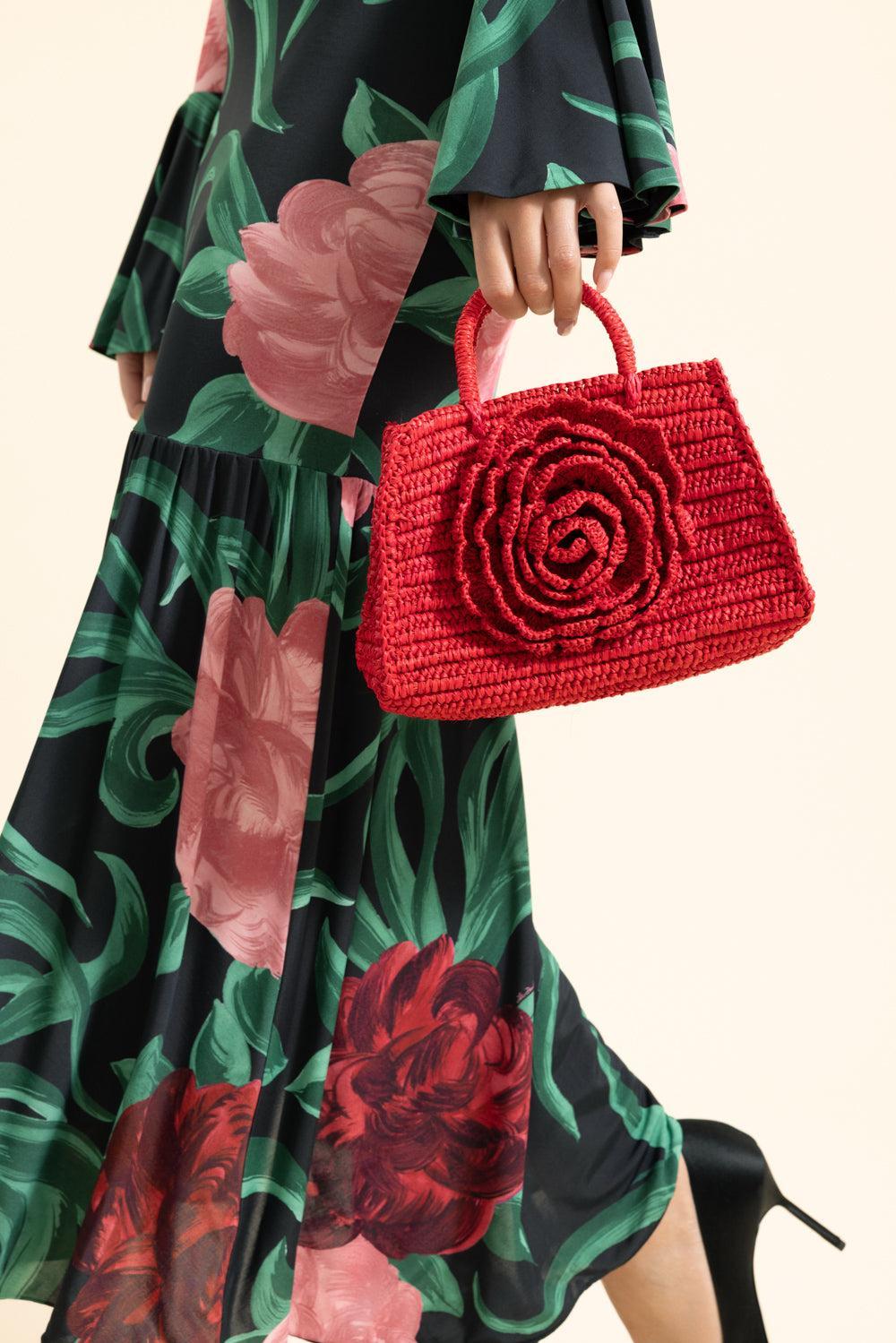 Rose Small Bag - Red-RED-HANDBAGTOP HANDLE-AMOR Y MEZCAL