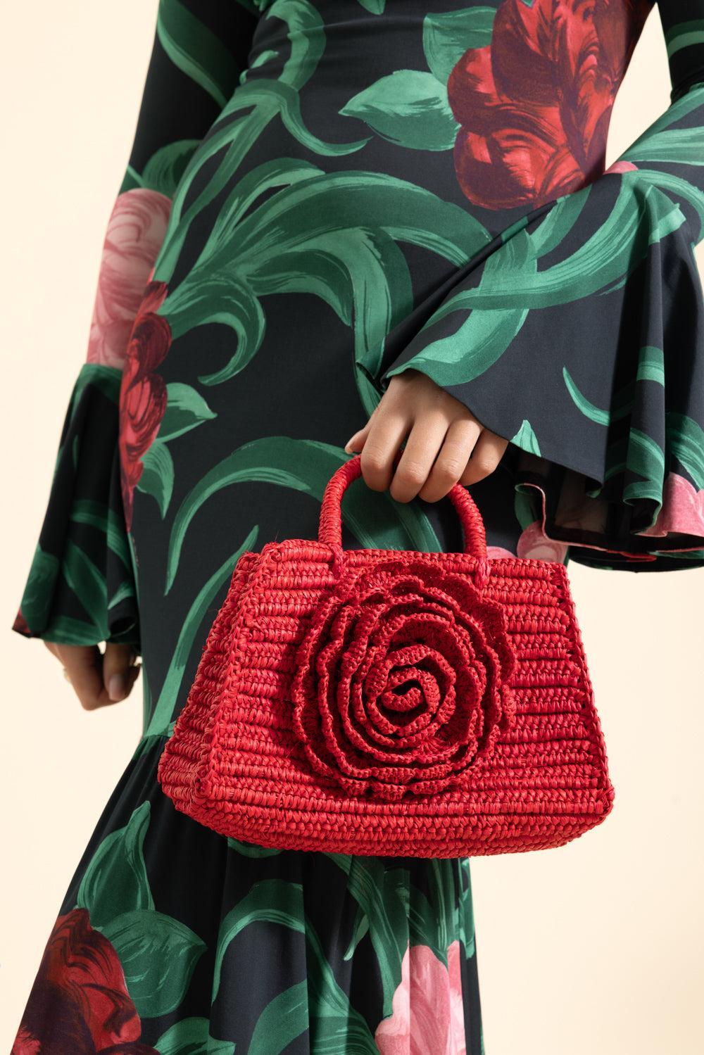 Rose Small Bag - Red-RED-HANDBAGTOP HANDLE-AMOR Y MEZCAL