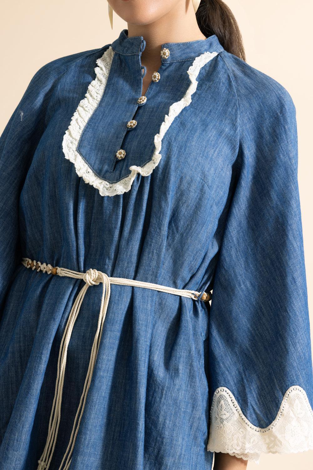 Awaken Denim Mini Dress-BLUE-0-CLOTHINGDRESSCASUAL-ZIMMERMANN