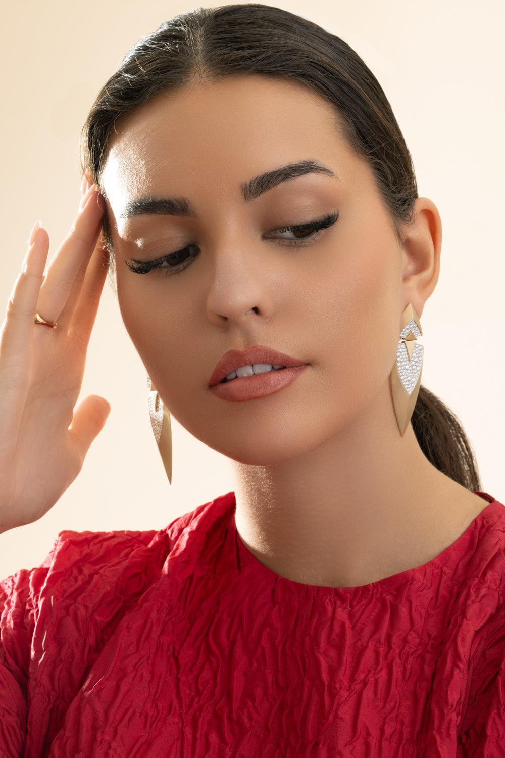 The Masai Spear Earrings-YELLOW GOLD-JEWELRYFINE JEWELEARRING-ARUNASHI