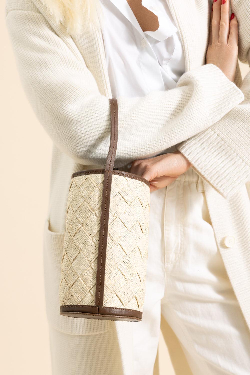 The Cylinder Bucket Bag-BROWN-HANDBAGTOP HANDLE-POOLSIDE