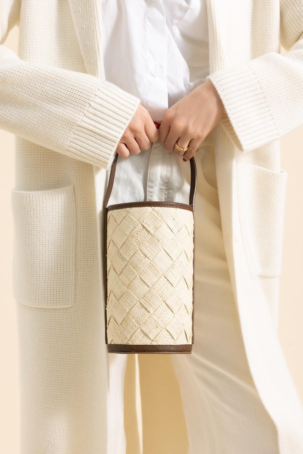 The Cylinder Bucket Bag-BROWN-HANDBAGTOP HANDLE-POOLSIDE