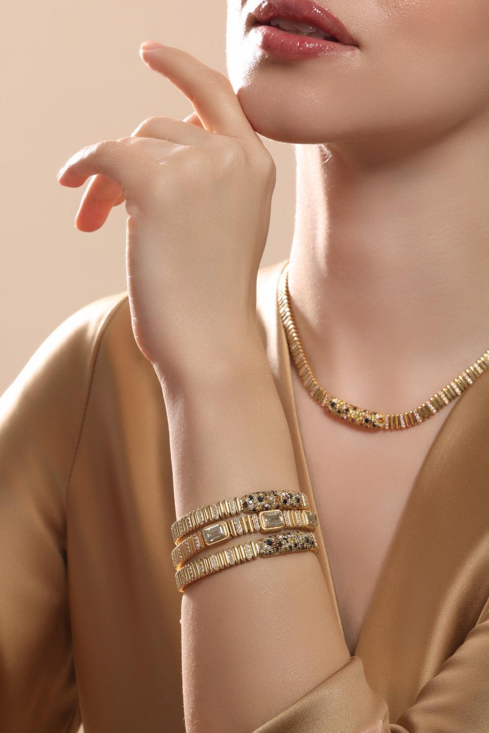 Three Diamond Bracelet-YELLOW GOLD-6.5-JEWELRYFINE JEWELBRACELET O-SUTRA