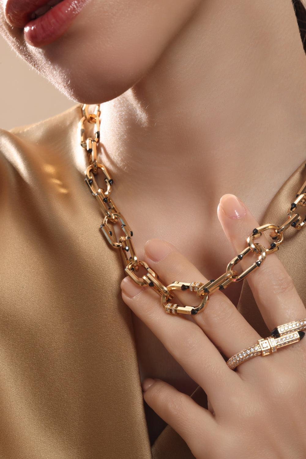 Diamond Try Me Necklace-YELLOW GOLD-JEWELRYFINE JEWELNECKLACE O-NOUVEL HERITAGE