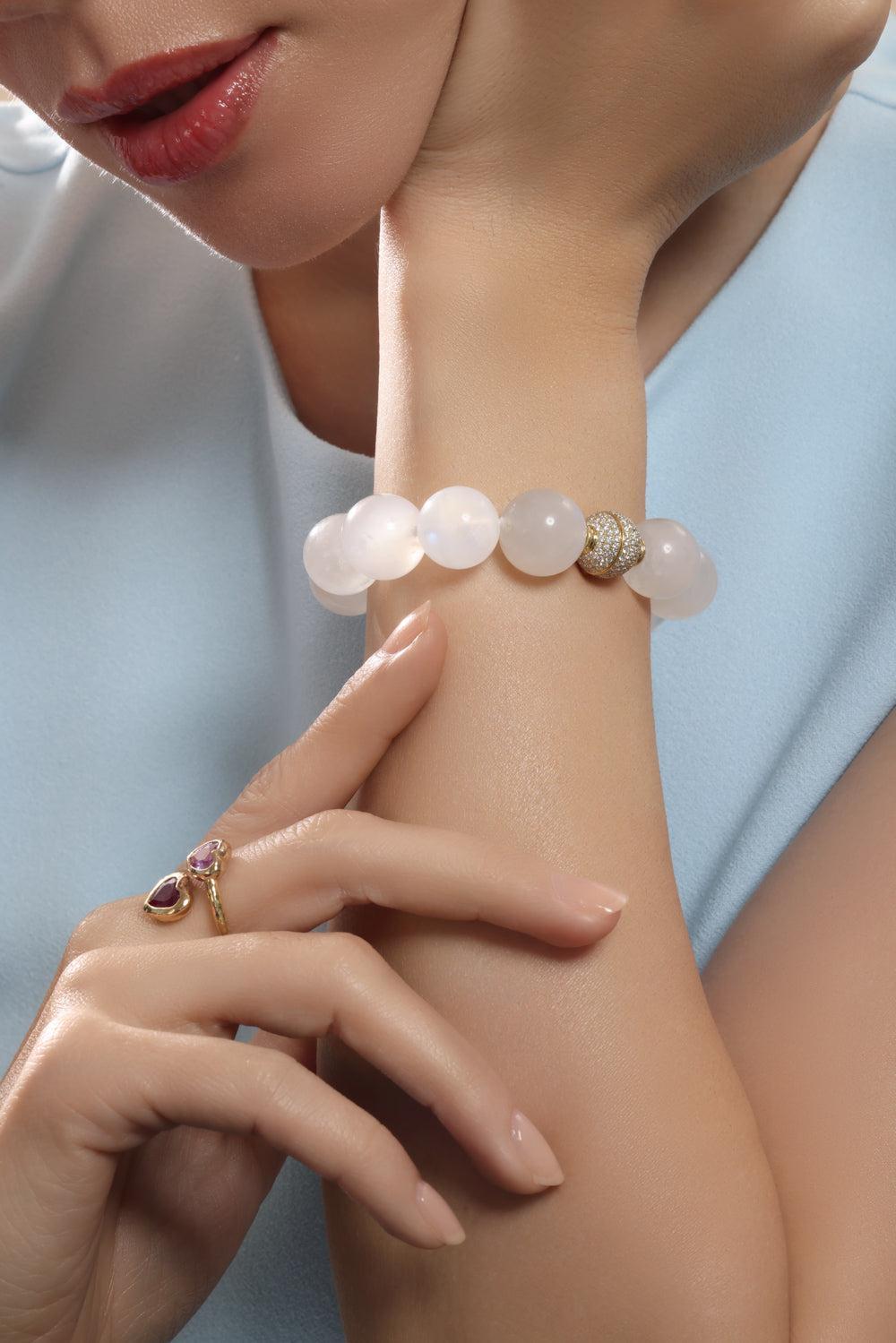 Moonstone Orb Bracelet-YELLOW GOLD-JEWELRYFINE JEWELBRACELET O-OCTAVIA ELIZABETH