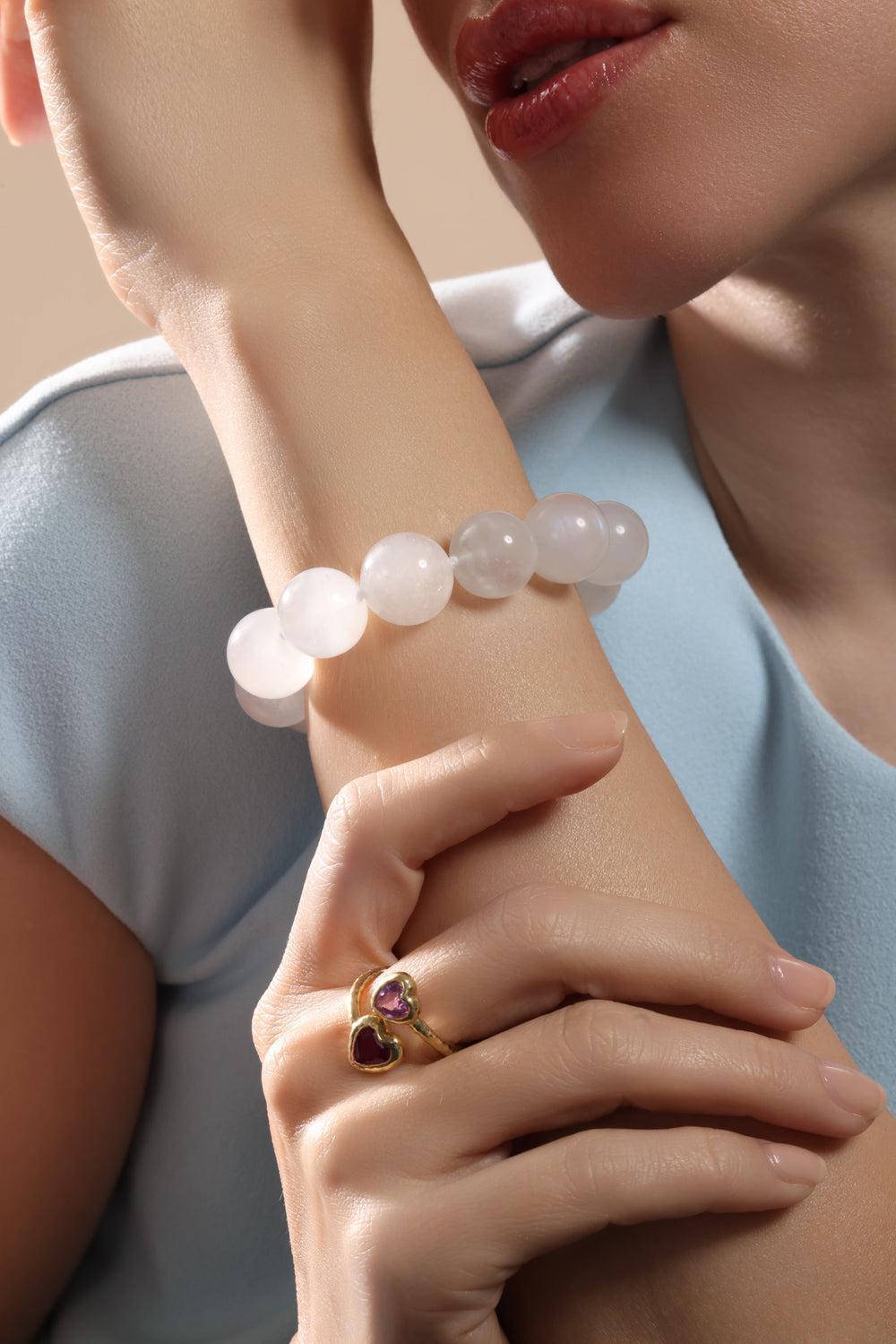 Moonstone Orb Bracelet-YELLOW GOLD-JEWELRYFINE JEWELBRACELET O-OCTAVIA ELIZABETH