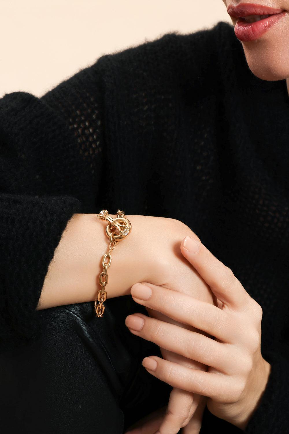 Diamond Toggle Bracelet-YELLOW GOLD-7-JEWELRYFINE JEWELBRACELET O-UNIFORM OBJECT