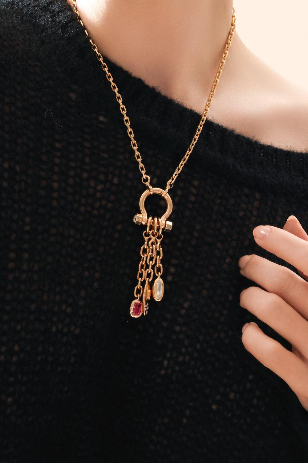 Diamond System Necklace-YELLOW GOLD-JEWELRYFINE JEWELNECKLACE O-UNIFORM OBJECT