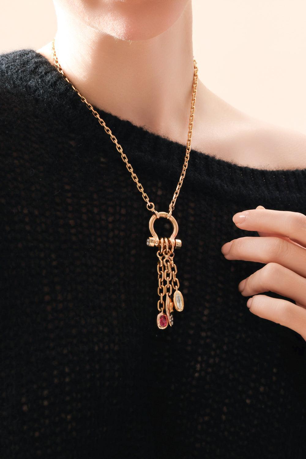 Diamond System Necklace-YELLOW GOLD-JEWELRYFINE JEWELNECKLACE O-UNIFORM OBJECT