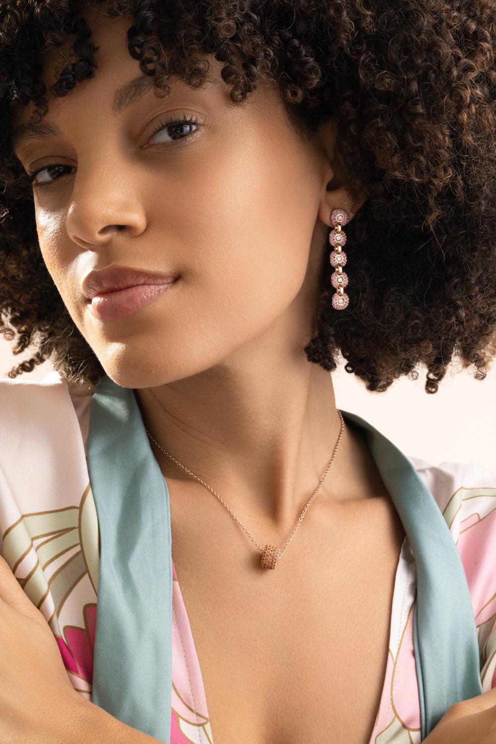 Orange Sapphire Ghost Necklace-ROSE GOLD-JEWELRYFINE JEWELNECKLACE O-FULLORD