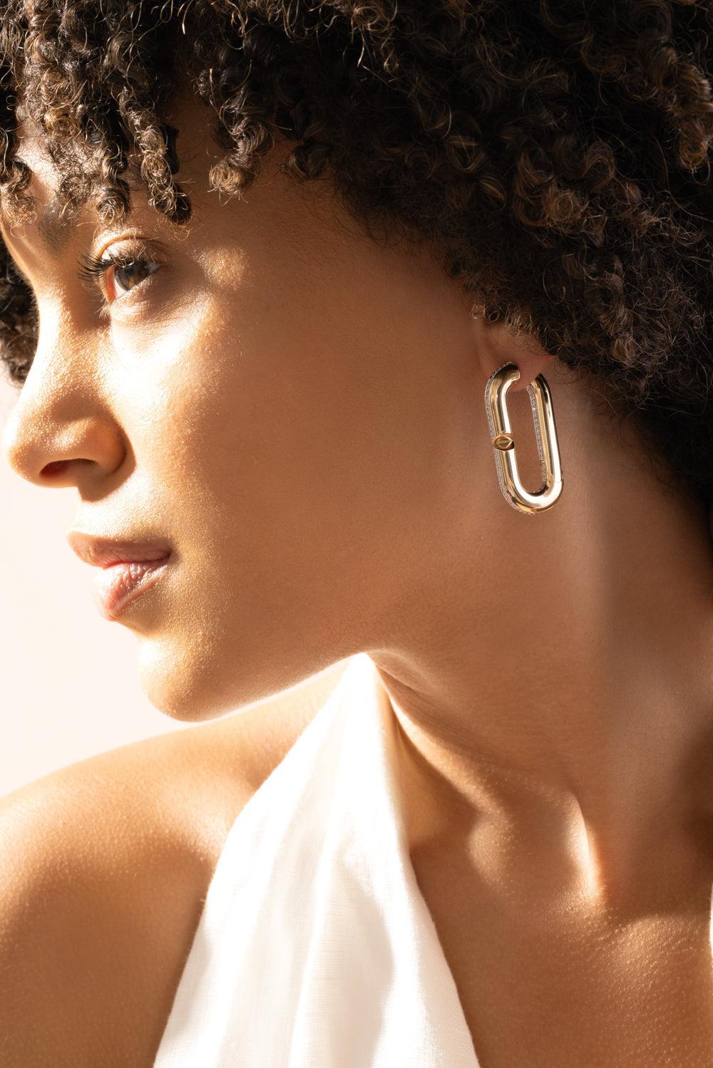 Diamond Maxi Mon Jeu Earrings-ROSE GOLD-JEWELRYFINE JEWELEARRING-VHERNIER