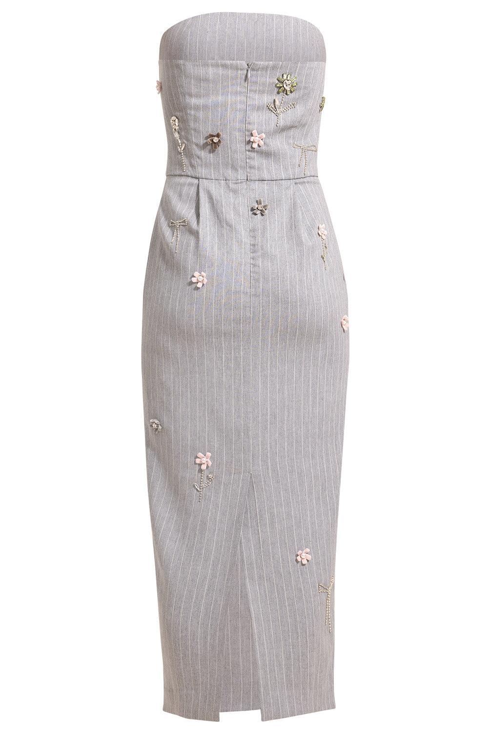 Elena Embroidered Dress-GREY-34-CLOTHINGDRESSCOCKTAIL-BERNADETTE