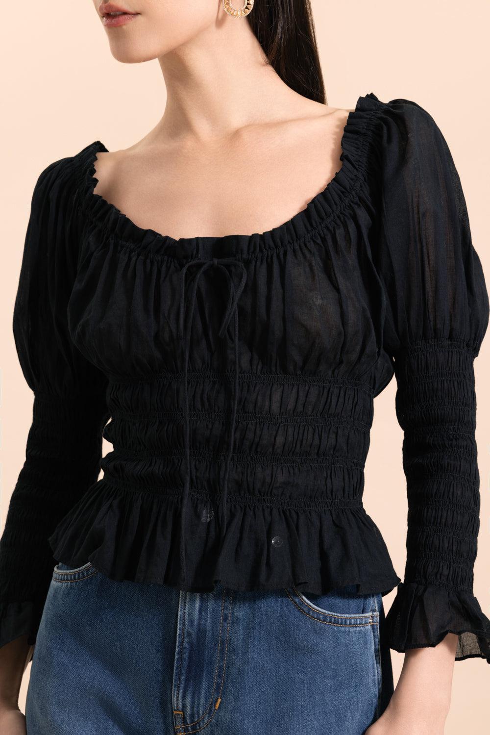 Baptisia Blouse-BLACK-XS-CLOTHINGTOPBLOUSE-DOEN