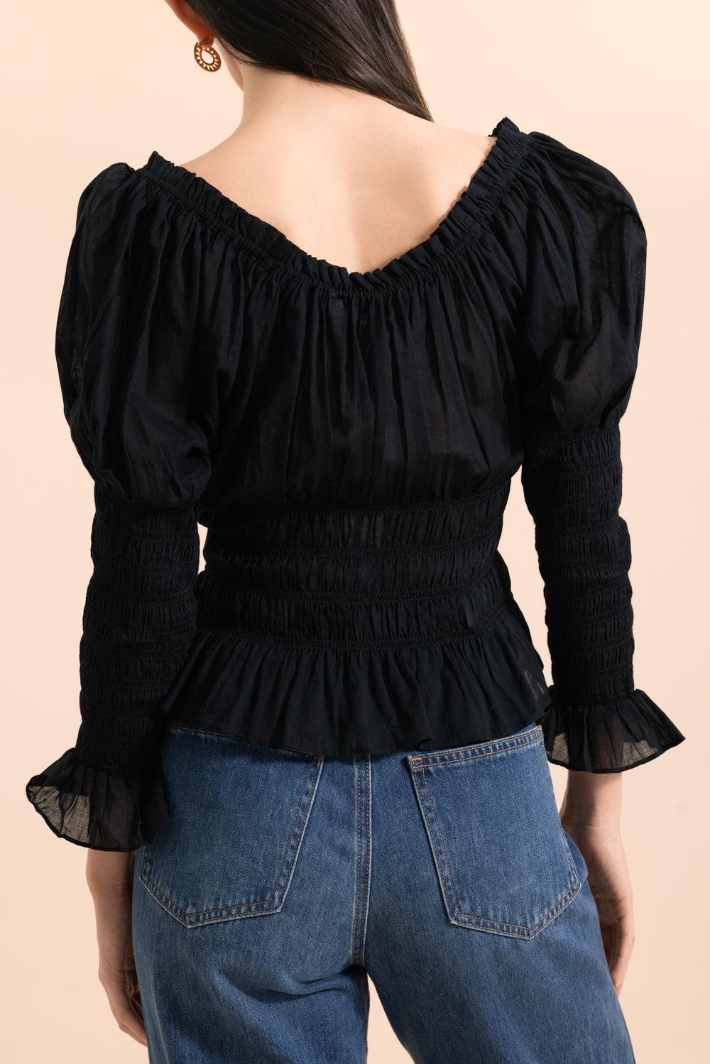 Baptisia Blouse-BLACK-XS-CLOTHINGTOPBLOUSE-DOEN