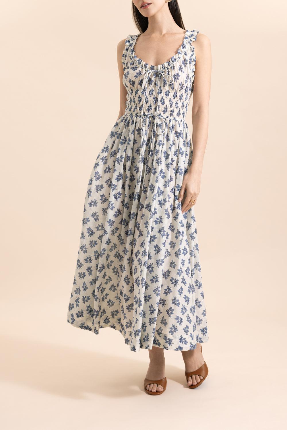 Emmaretta Midi Dress-CREMPOMM-XS-CLOTHINGDRESSCASUAL-DOEN