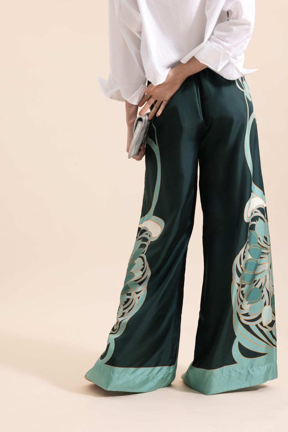 Palazzo Pants - Bloomin Tulip Placee-FLORAL-XS-CLOTHINGPANTWIDE LEG-LA DOUBLEJ