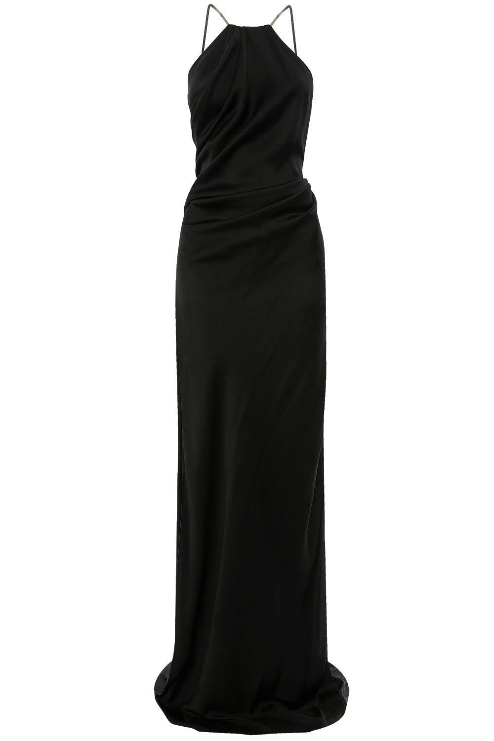 Chain Detail Halter Gown-BLUE-2-CLOTHINGDRESSCOCKTAIL-VICTORIA BECKHAM