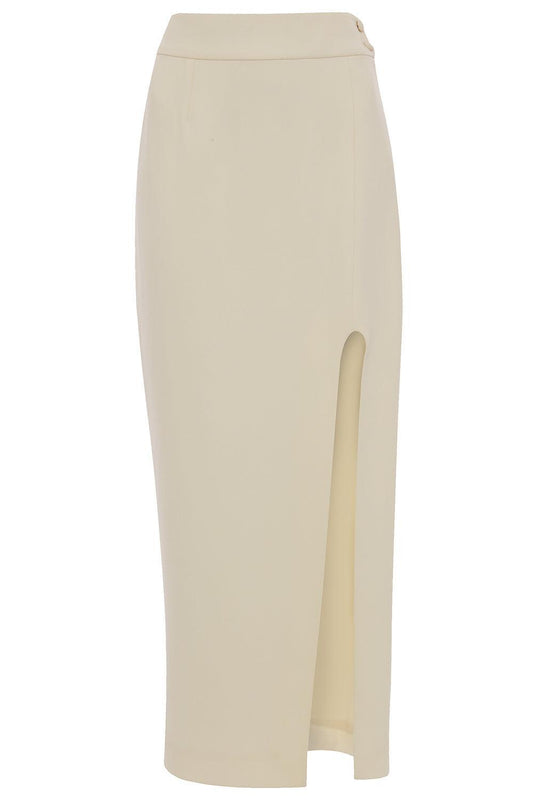 Split Detail Skirt-CREAM-2-CLOTHINGSKIRTMAXI-VICTORIA BECKHAM