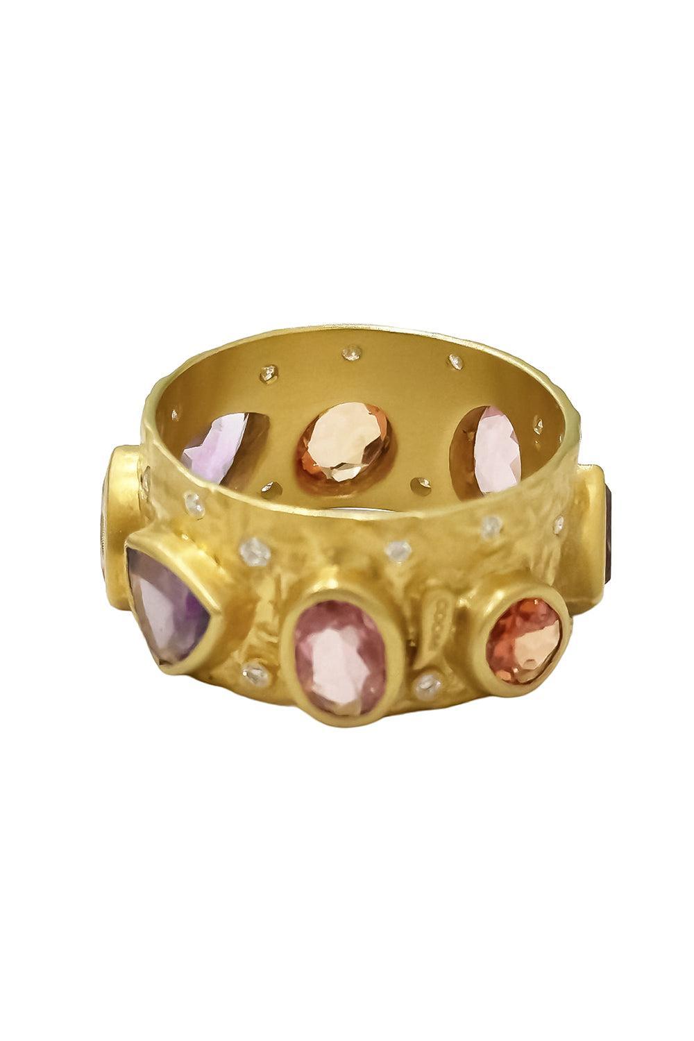 Diamond Orange Sapphire Ring-YELLOW GOLD-6.75-JEWELRYFINE JEWELRING-COOMI