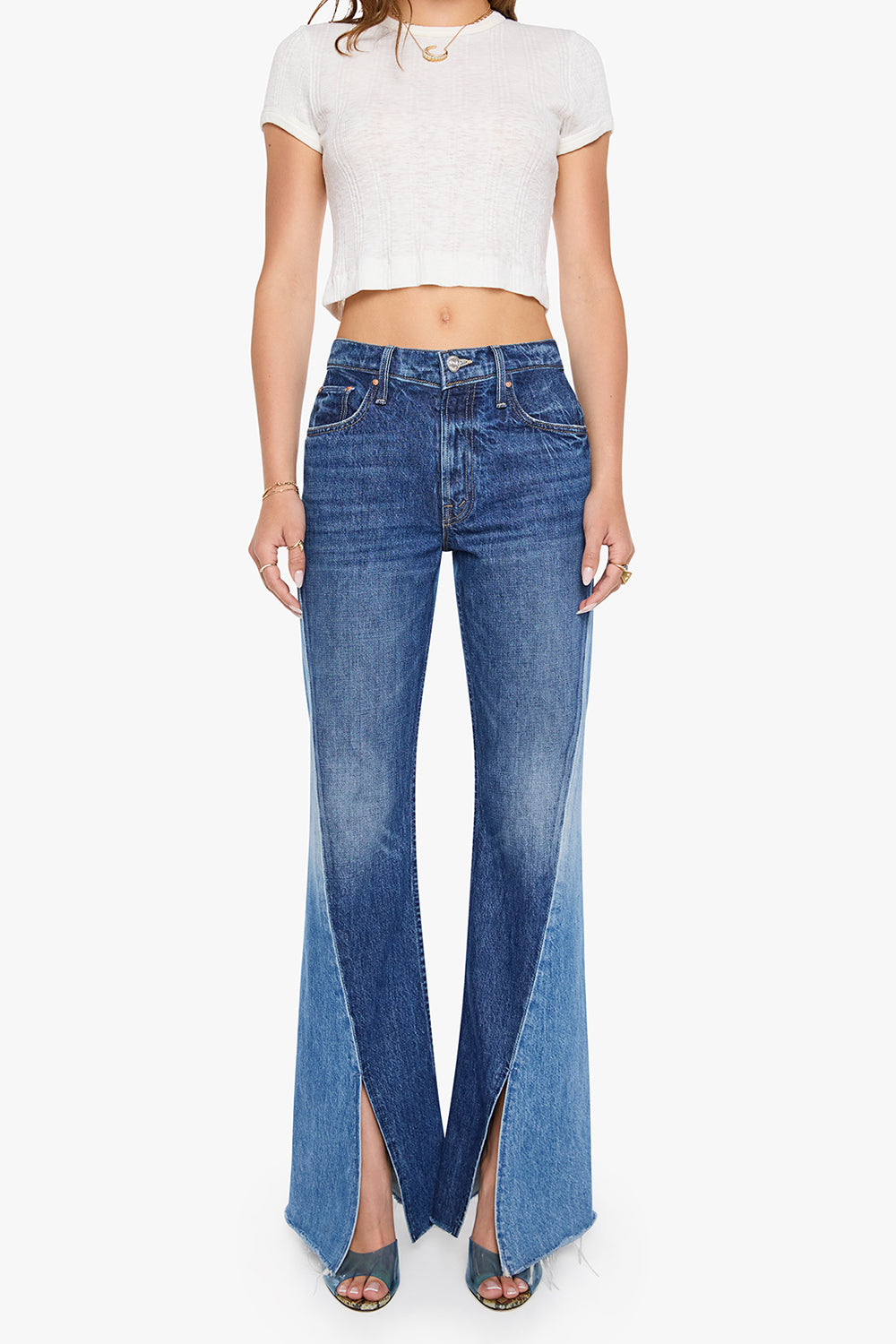 Bookie Slit Twisted Heel Frayed Pant