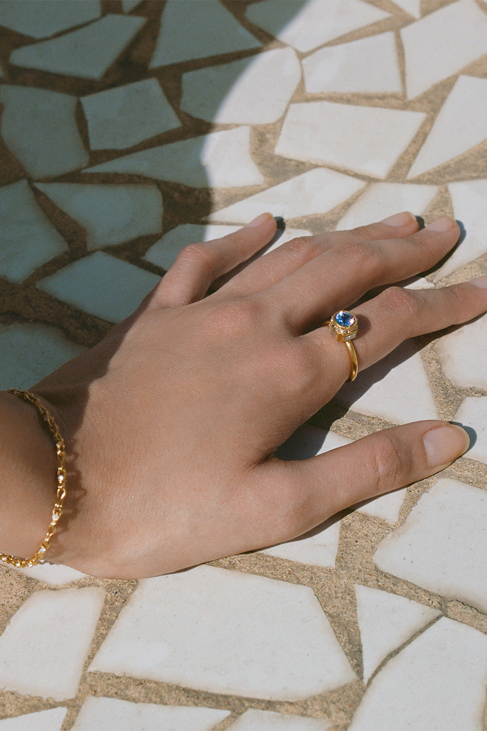 Sapphire High Bezel Ring