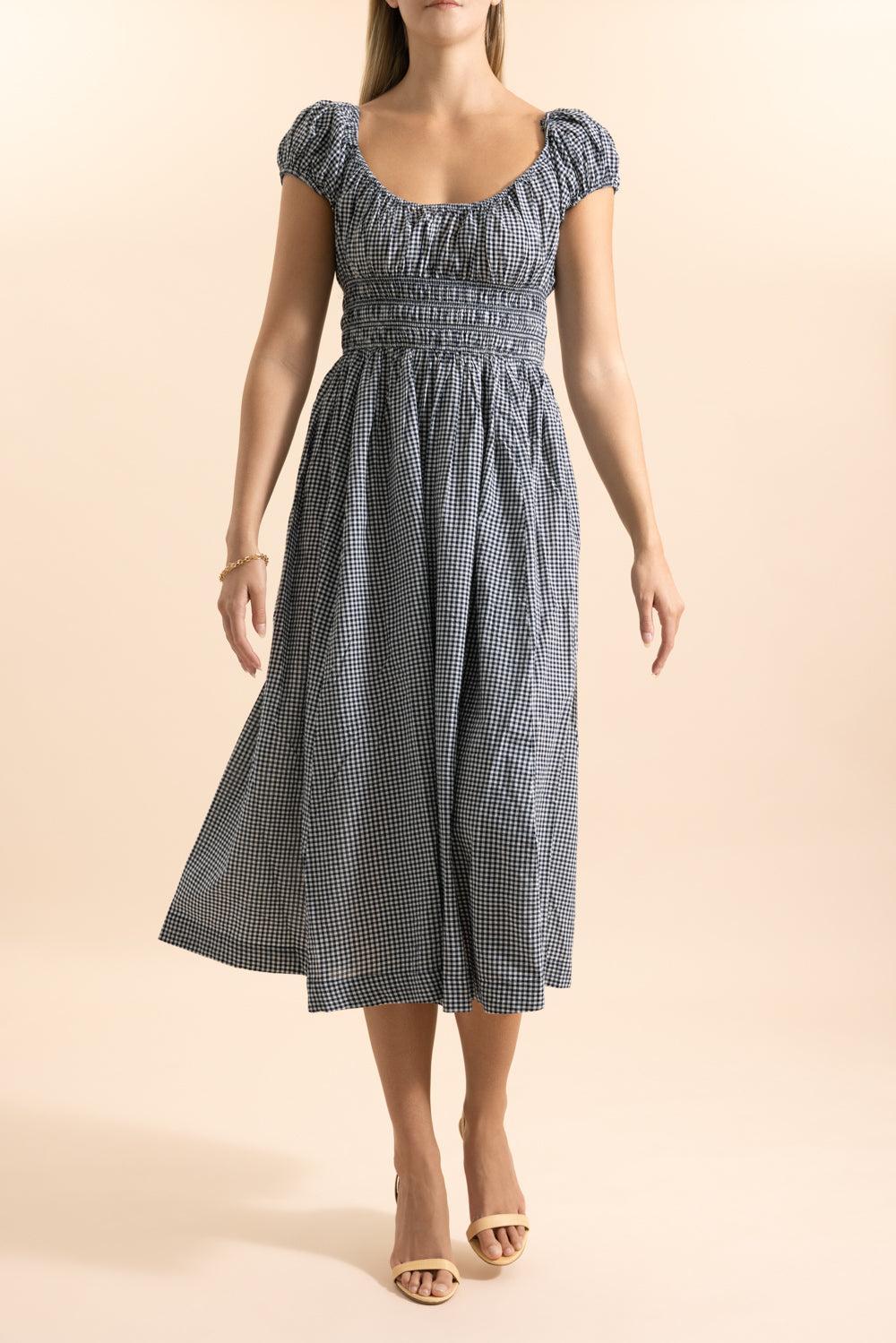 Quinley Midi Dress-NVGINGHM-XS-CLOTHINGDRESSCASUAL-DOEN