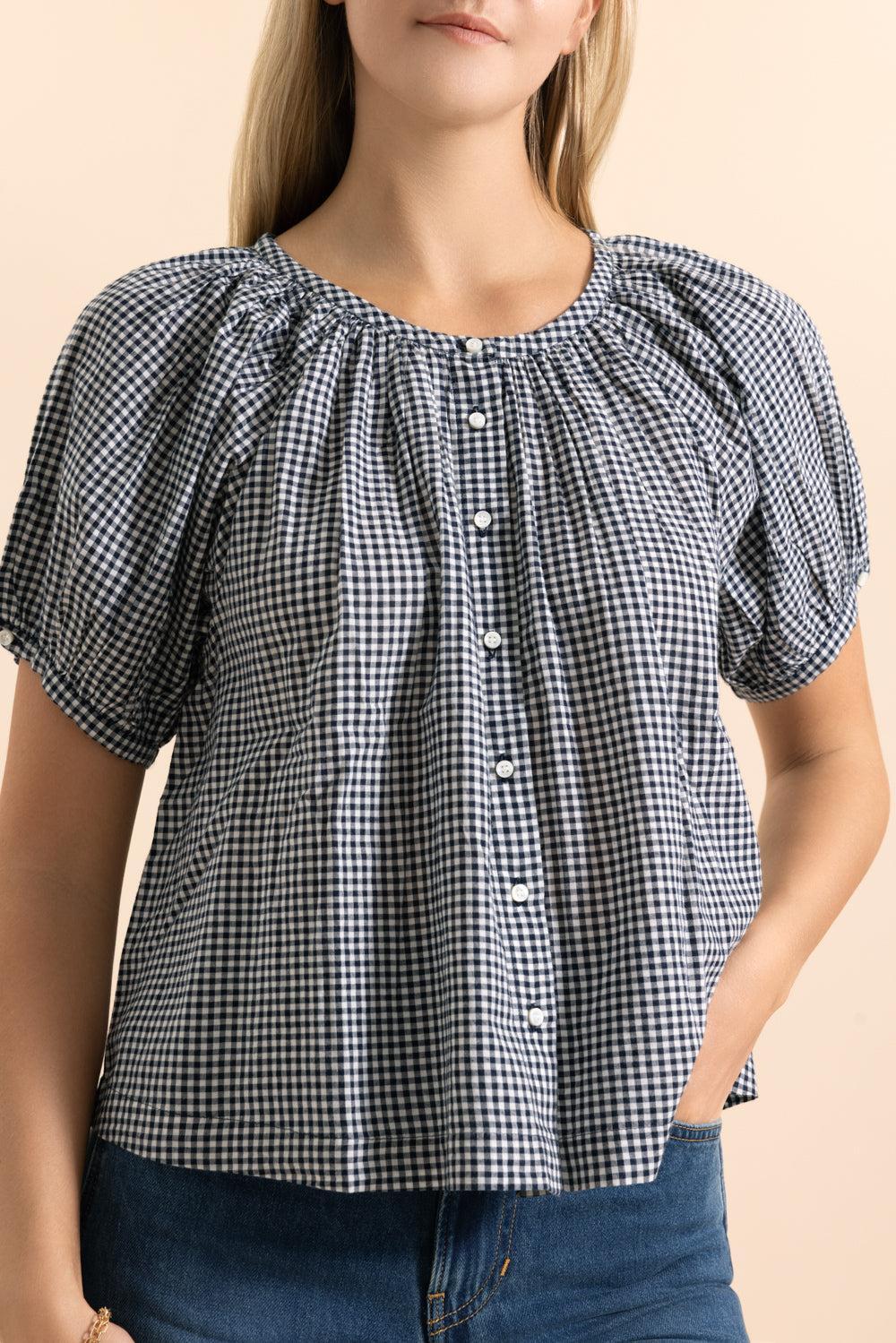 June Blouse-NVGINGHM-XS-CLOTHINGTOPBLOUSE-DOEN