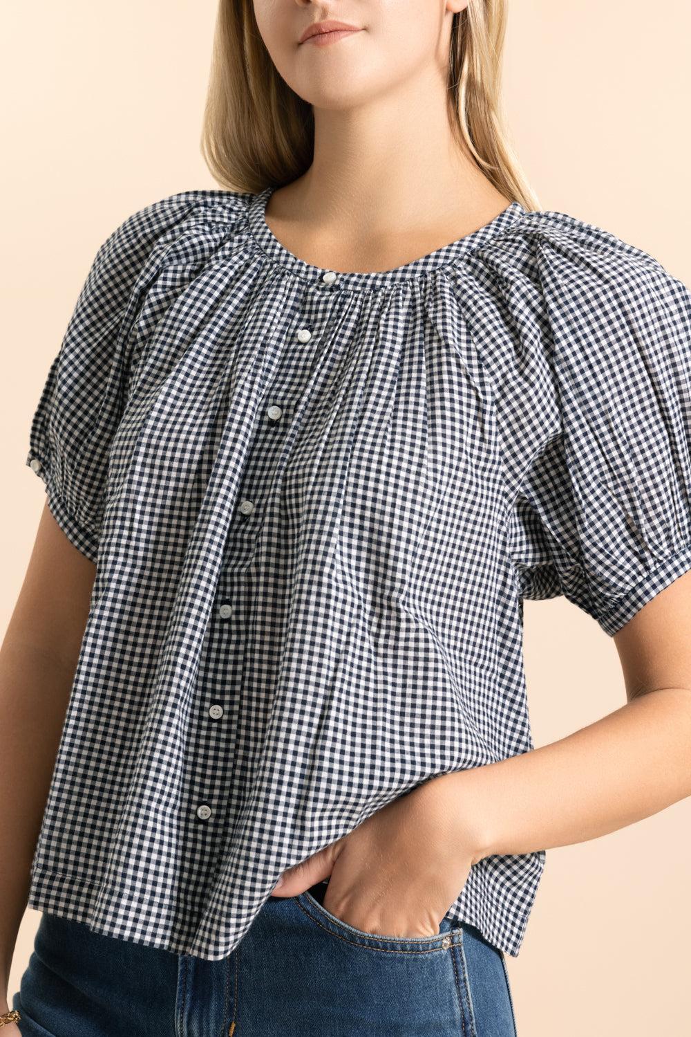 June Blouse-NVGINGHM-XS-CLOTHINGTOPBLOUSE-DOEN