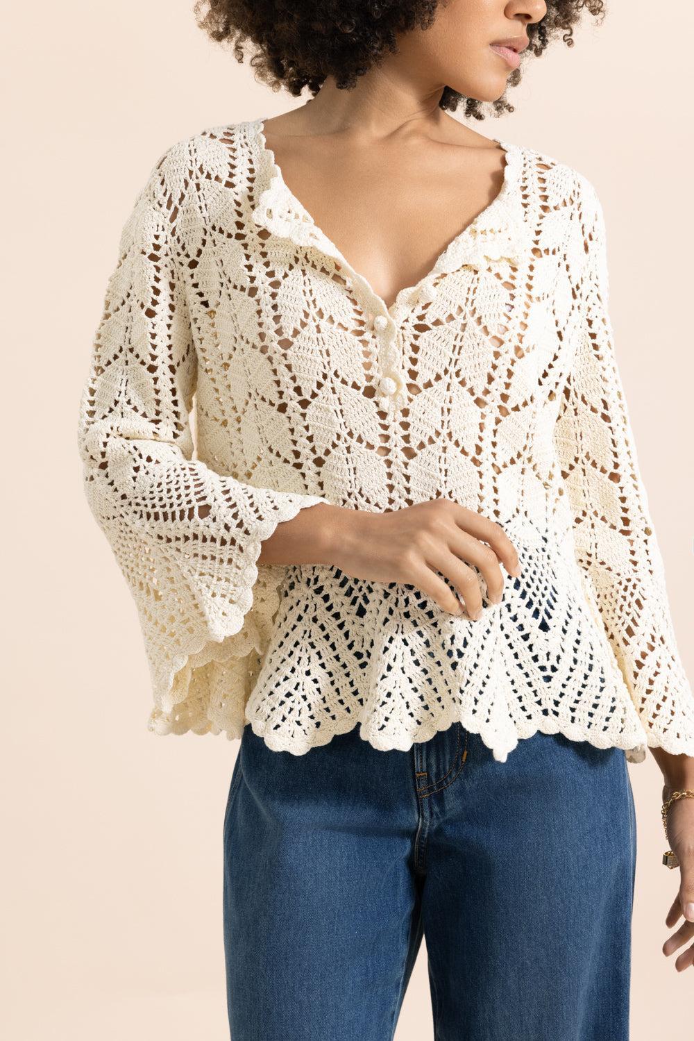 Awaken Lace Crochet Top-CREAM-0-CLOTHINGTOPBLOUSE-ZIMMERMANN