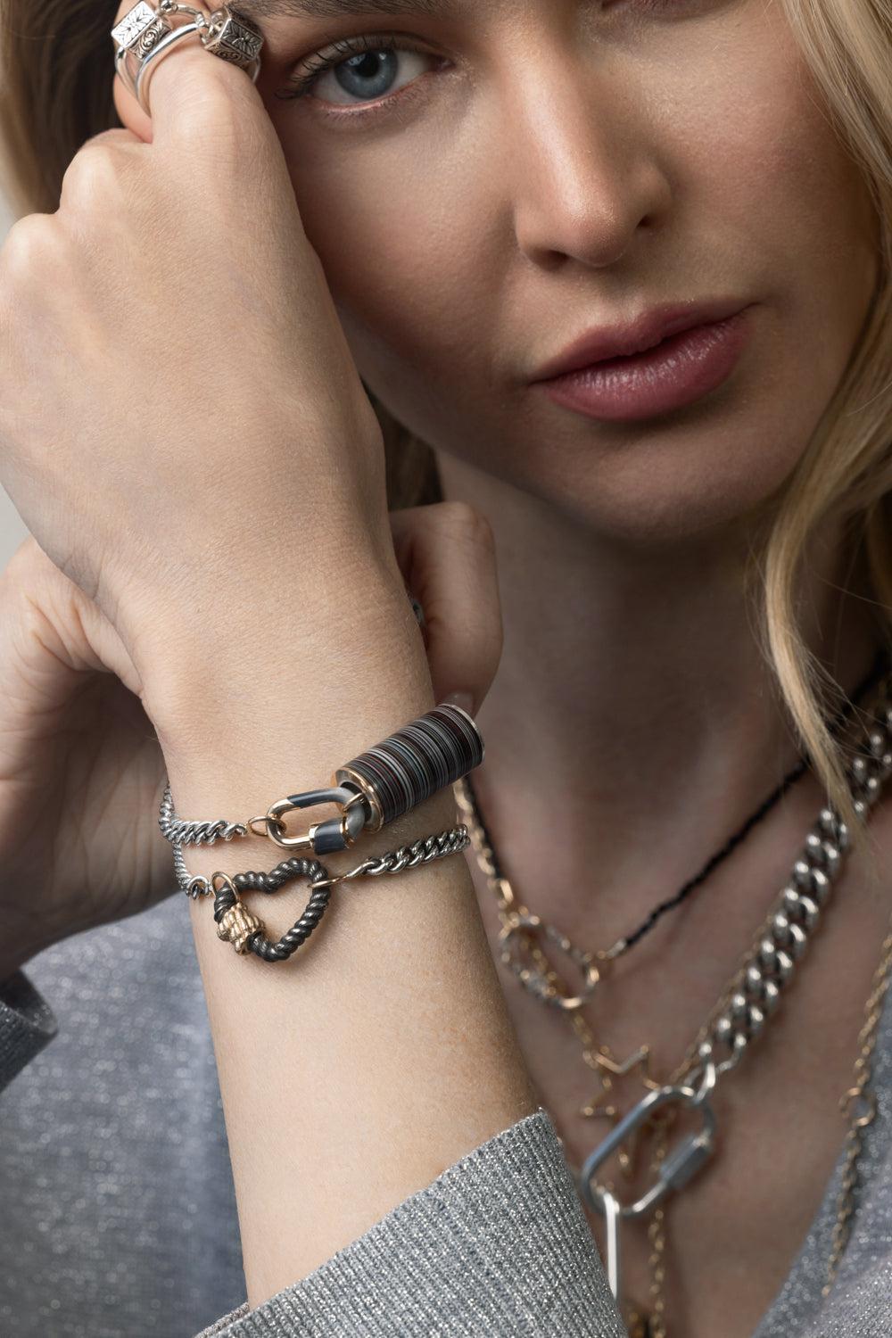Twisted Heart Lock-SS/YG-JEWELRYFINE JEWELPENDANT-MARLA AARON