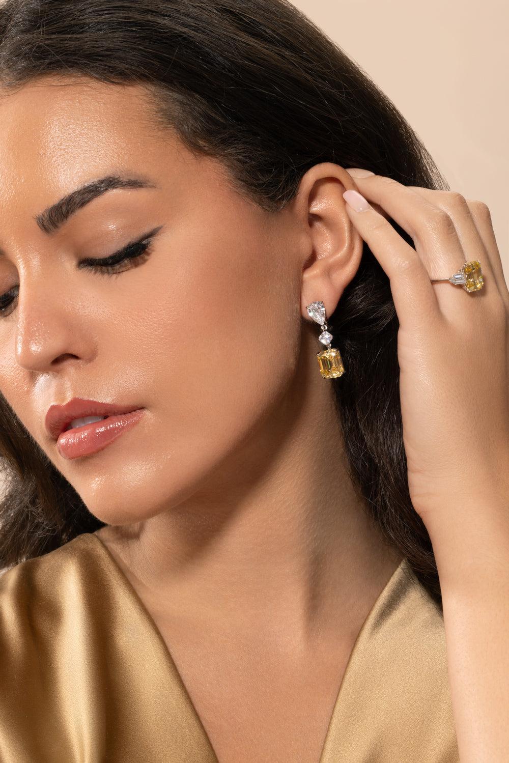 Square Canary Cut Drop Earrings-WHITE-JEWELRYBOUTIQUEEARRING-FANTASIA by DESERIO