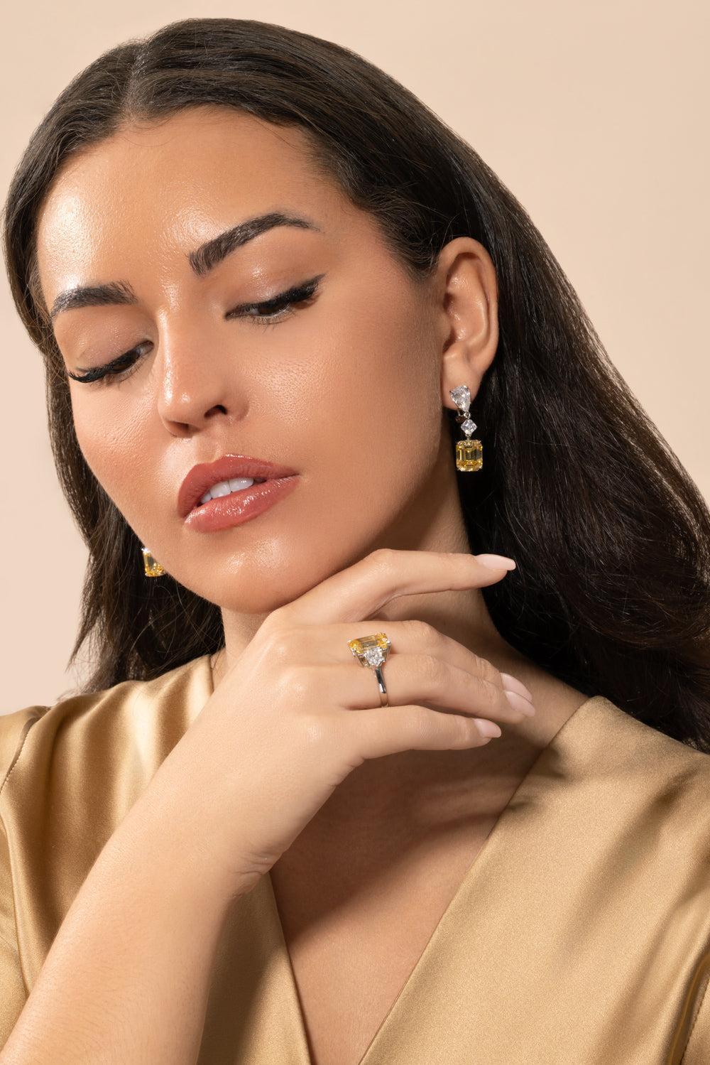Square Canary Cut Drop Earrings-WHITE-JEWELRYBOUTIQUEEARRING-FANTASIA by DESERIO