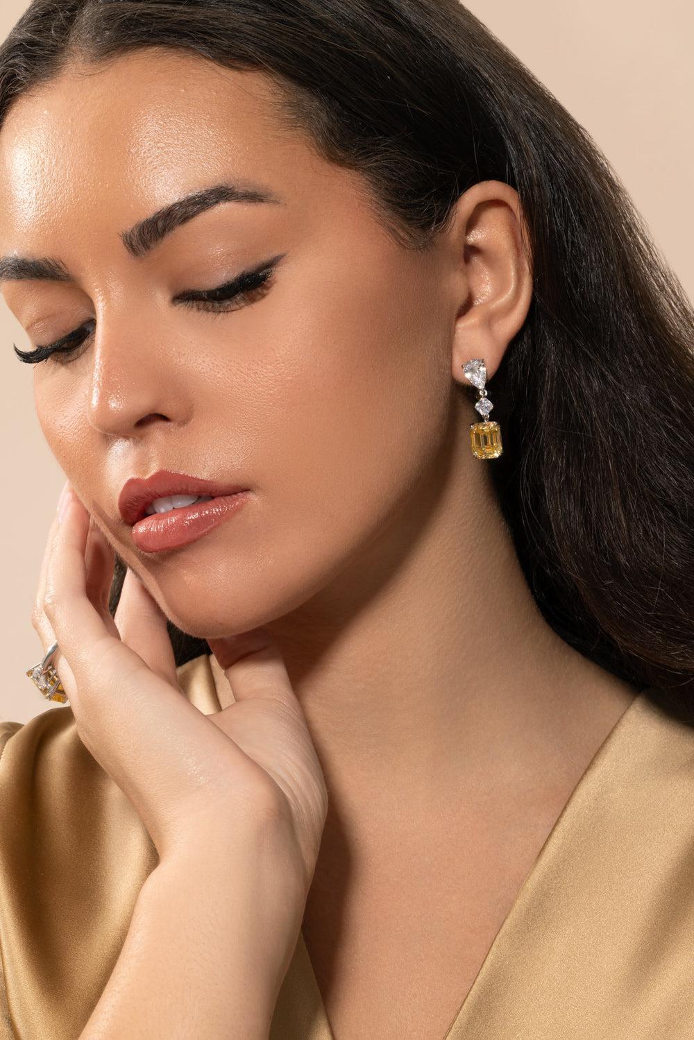 Square Canary Cut Drop Earrings-WHITE-JEWELRYBOUTIQUEEARRING-FANTASIA by DESERIO