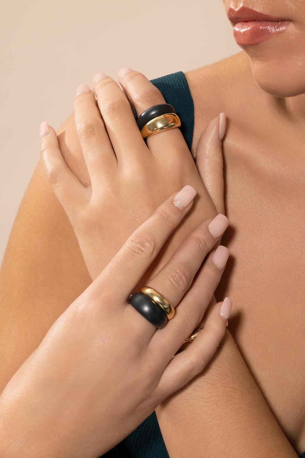 French Dome Ring - 10mm - Titanium-TITANIUM-7.5-JEWELRYFINE JEWELRING-SIDNEY GARBER