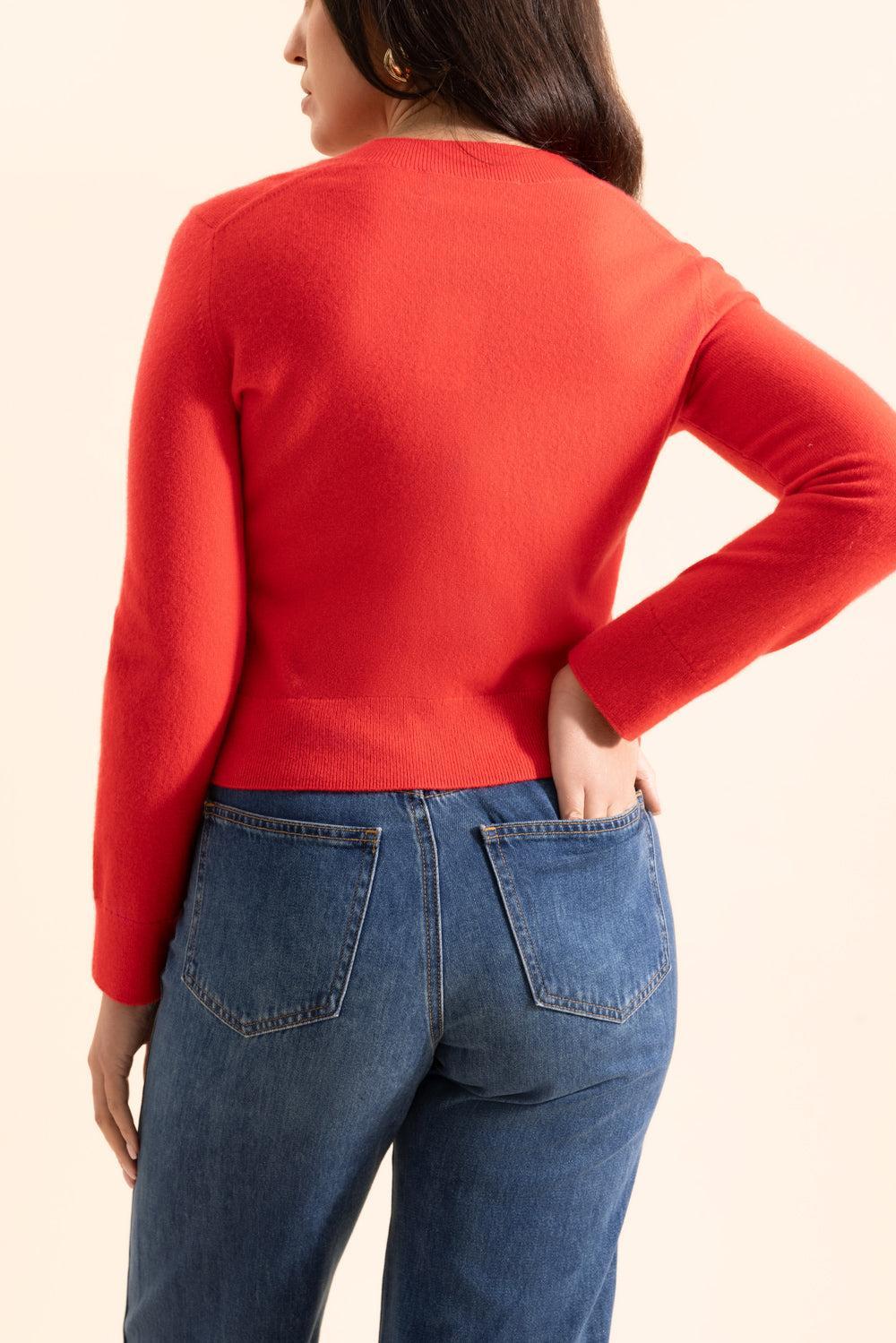 Button Front Cardigan-POPPY-XS-CLOTHINGTOPCARDIGAN-MONIQUE LHUILLIER
