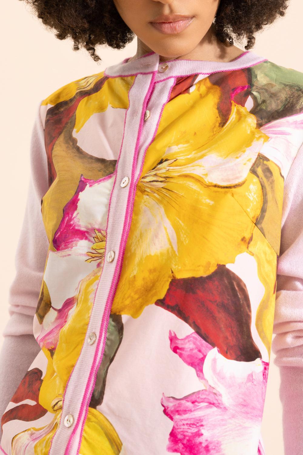 Floral Knit Cardigan - Bergamo Print Pink-BRG PNK-XS-CLOTHINGTOPCARDIGAN-RANI ARABELLA