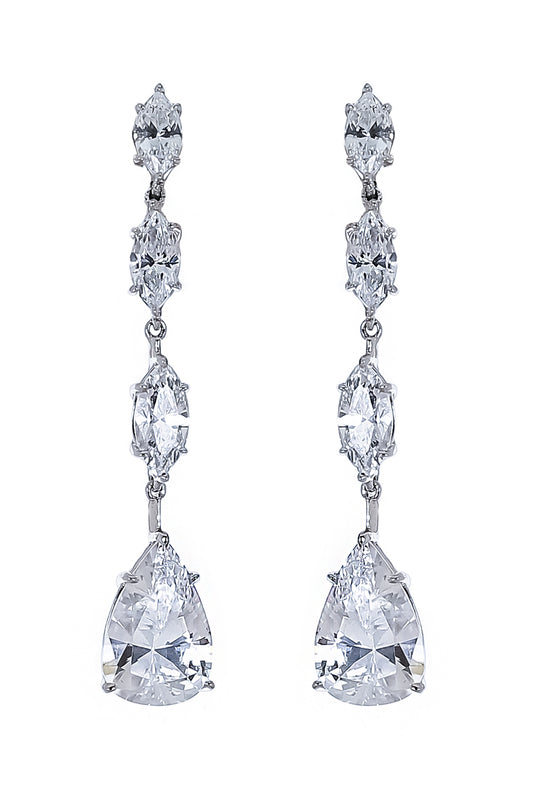 Triple Marquise Pear Drop Earrings