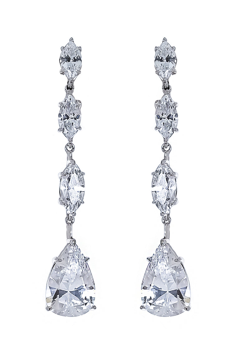 Triple Marquise Pear Drop Earrings