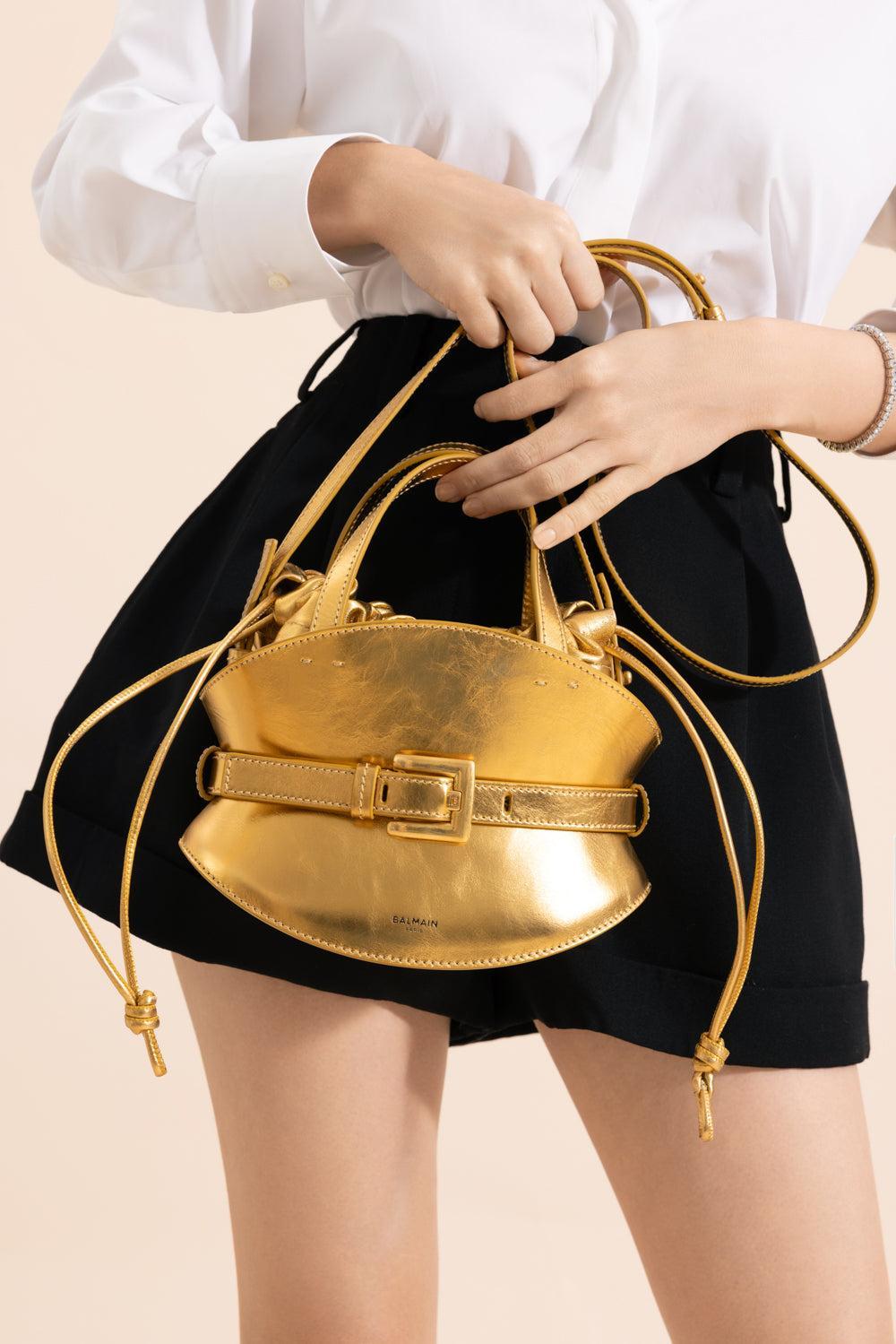 Shuffle Mini Bag-GOLD-HANDBAGSHOULDER-BALMAIN